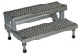 Vestil Stainless Steel Adjustable Step Mate Stand - 2 Step 22-7/8 In. x 35-3/4 In. x 15-1/4 In. 500 lb - Silver