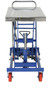 Vestil Carbon Steel Air/Hydraulic Scissor Lift Cart - 32-1/2 In. x 20 In. Platform With Poly-On-Poly Casters 1,000 lb - Blue/Silver