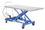 Vestil Carbon Steel Air/Hydraulic Light Duty Scissor Lift Cart - 63 In. x 31-1/2 In. Platform With Poly-On-Poly Casters 1,000 lb - Blue/Silver