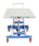 Vestil Carbon Steel Air/Hydraulic Light Duty Scissor Lift Cart - 63 In. x 31-1/2 In. Platform With Poly-On-Poly Casters 1,000 lb - Blue/Silver