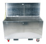 Vestil Aluminum Portable Tool Box with Fold Down Front Door with Casters and Fork Pockets - 24-13/16 In. x 60-3/4 In. x 38-5/16 In. 2500 lb - Silver