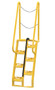 Vestil Steel Alternate Tread Stair - 68 Degrees 30 In. x 23-1/2 In. x 90 In. 350 lb - Yellow