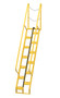Vestil Steel Alternate Tread Stair - 56 Degrees 73-1/2 In. x 23-1/2 In. x 138-1/4 In. 350 lb - Yellow