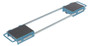 Vestil Steel Adjustable Machinery Skates - 10-1/2 In. x 12-13/16 In. x 4-3/8 In. 6 Ton - Blue