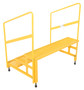 Vestil Steel Adjustable Step Stand 48 Inches Wide - 3-Step with Handrails 500 lb - Yellow