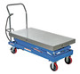 Vestil Carbon Steel Air/Hydraulic Scissor Lift Cart - 47-1/2 In. x 24 In. Platform With Poly-On-Poly Casters 1,500 lb - Blue/Silver