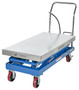 Vestil Carbon Steel Air/Hydraulic Scissor Lift Cart - 47-1/2 In. x 24 In. Platform With Poly-On-Poly Casters 1,500 lb - Blue/Silver