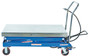 Vestil Carbon Steel Air/Hydraulic Scissor Lift Cart - 47-1/2 In. x 24 In. Platform With Poly-On-Poly Casters 1,500 lb - Blue/Silver