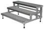 Vestil Stainless Steel Adjustable Step Mate Stand - 3 Step 33-7/8 In. x 47-3/4 In. x 22-1/4 In. 500 lb - Silver