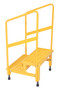 Vestil Steel Adjustable Step Mate Stand 2 Step with Handrails - 22-7/8 In. x 25-15/16 In. x 43-1/8 In. 500 lb - Yellow