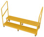 Vestil Steel Adjustable Step Stand 60 Inches Wide - 2-Step with Handrails 500 lb - Yellow