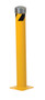 Vestil Steel Pipe Bollard with Removable Bolt-On Steel Cap and Slots - 36 In. x 4-1/2 In. - Yellow