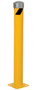 Vestil Steel Pipe Bollard with Removable Bolt-On Steel Cap and Slots - 42 In. x 4-1/2 In. - Yellow
