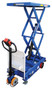 Vestil Steel Double Powered Drive and Powered Lift Hydraulic Double Scissor Cart - 24 In. x 40 In. 1000 lb - Blue