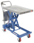 Vestil Steel Hydraulic Elevating Single Scissor Cart - 32 In. x 19-3/4 In. 1000 lb - Silver/Blue