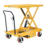 Vestil Steel DC Power Hydraulic Single Scissor Cart - 47-1/4 In. x 31-1/2 In. 1000 lb - Yellow