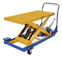 Vestil Steel Foot Pump Scissor Cart - 46-13/16 In. x 23-7/16 In. 1000 lb Blue / - Yellow