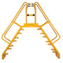 Vestil Steel Alternating Crossover Ladder 16 Step - 56 Degrees 106 In. x 103 In. 350 lb - Yellow