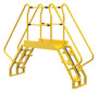 Vestil Steel Alternating Crossover Ladder 10 Step - 56 Degrees 103 In. x 81 In. 350 lb - Yellow