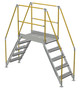 Vestil Aluminum Crossover Ladder 5 Step - 48 x 29-1/8 In. Platform 500 lb - Silver