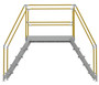 Vestil Aluminum Crossover Ladder 5 Step - 60 x 29-1/8 In. Platform 500 lb - Silver