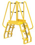 Vestil Steel Alternating Crossover Ladder 10 Step - 68 Degrees 66 In. x 80 In. 350 lb - Yellow