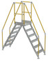 Vestil Aluminum Crossover Ladder 6 Step - 24 x 29-1/8 In. Platform 500 lb - Silver
