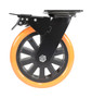Vestil Polyurethane Swivel With Total Brake Caster - 8 In. Diameter x 2 In. Width 902 lb - Orange/Black