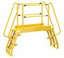 Vestil Steel Alternating Crossover Ladder 10 Step - 68 Degrees 94 In. x 80 In. 350 lb - Yellow