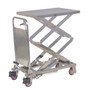 Vestil Partially Stainless Steel Double Scissor Steel Cart with Foot Pump - 17-1/2 In. x 27 In. 220 lb - Silver