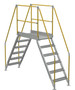 Vestil Aluminum Crossover Ladder 6 Step - 48 x 29-1/8 In. Platform 500 lb - Silver