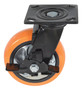 Vestil Polyurethane Swivel With Brake Caster - 6 In. Diameter x 2 In. Width 837 lb - Orange/Silver