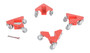 Vestil Aluminum Corner Mover Dolly Narrow Slot - 4 Pack 200 lb - Red