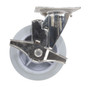 Vestil Thermoplastic Rubber Swivel With Brake Caster - 6 In. Diameter x 2 In. Width 600 lb - Gray