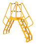Vestil Steel Alternating Crossover Ladder 14 Step - 56 Degrees 91 In. x 91 In. 350 lb - Yellow