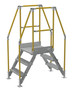 Vestil Aluminum Crossover Ladder 3 Step - 24 x 29-1/8 In. Platform 500 lb - Silver