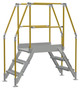 Vestil Aluminum Crossover Ladder 3 Step - 36 x 29-1/8 In. Platform 500 lb - Silver