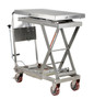 Vestil Partially Stainless Steel Scissor Cart with Scale - 19-1/2 In. x 32 In. 500 lb - Blue/Silver