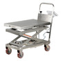 Vestil Partially Stainless Steel Scissor Cart with Scale - 19-1/2 In. x 32 In. 500 lb - Blue/Silver