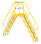 Vestil Steel Alternating Crossover Ladder 20 Step - 56 Degrees 122 In. x 115 In. 350 lb - Yellow