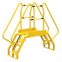 Vestil Steel Alternating Crossover Ladder 8 Step - 56 Degrees 86 In. x 73 In. 350 lb - Yellow