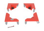 Vestil Steel Corner Mover Dolly - 4 Pack 300 lb - Red