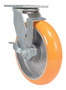 Vestil Polyurethane Swivel With Brake Caster - 8 In. Diameter x 2 In. Width 1250 lb - Butterscotch/Silver
