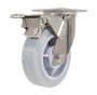 Vestil Thermoplastic Rubber Swivel With Total Brake Caster - 6 In. Diameter x 2 In. Width 600 lb - Gray