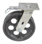 Vestil Ductile Steel V-Groove Swivel With - 4-Position Lock Caster 8 In. Diameter x 2 In. Width - Black