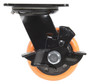 Vestil Polyurethane Swivel With Brake Caster - 4 In. Diameter x 2 In. Width 594 lb - Orange/Black