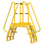 Vestil Steel Alternating Crossover Ladder 8 Step - 68 Degrees 66 In. x 72 In. 350 lb - Yellow