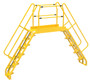 Vestil Steel Alternating Crossover Ladder 20 Step - 56 Degrees 150 In. x 115 In. 350 lb - Yellow