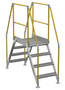 Vestil Aluminum Crossover Ladder 4 Step - 36 x 29-1/2 In. Platform 500 lb - Silver
