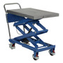 Vestil Steel Linear Elevating Double Scissor Cart - 23-5/8 In. x 35-1/2 In. 400 lb - Blue/Silver